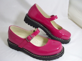 Steadys, kožené ružové vysokolesklé sandále bez oceľovej špičky s klasickou steadys podrážkou